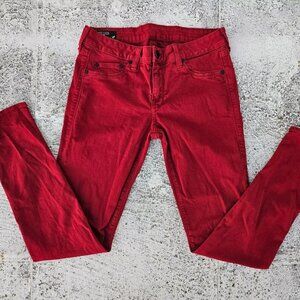 William Rast Jeans Maroon Red Cotton Denim KARA SKINNY Jean Size 30